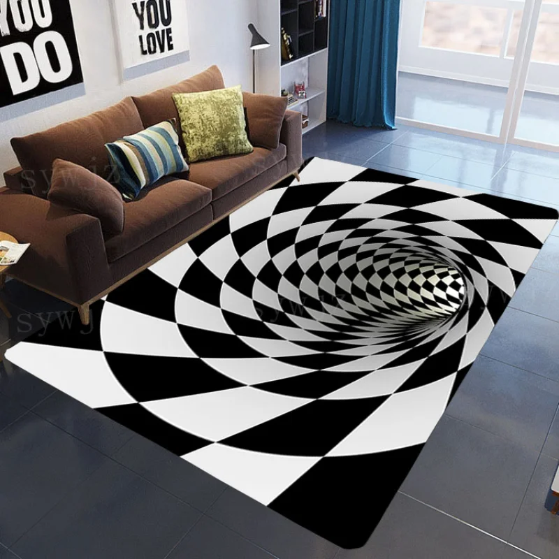 

3D Printing Illusion Floor Mat Entrance Door Mat Abstract Geometric Optical Door Mat Non-slip Mat Living Room Decorative Rug