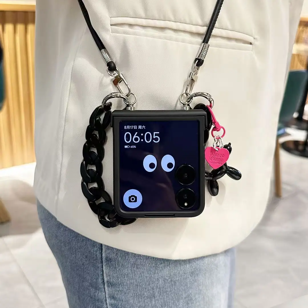 Luxury Crossbody Lanyard Rope Phone Case with Cute Dog Pendant Cover