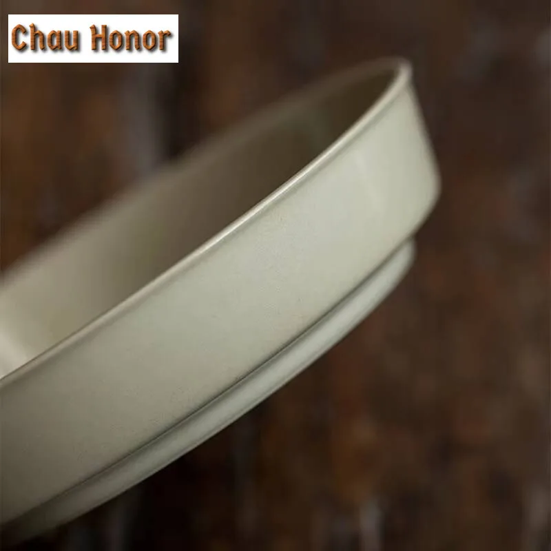 Plant Ash Glaze Ceramic Pot Bearing Holder Teacup Holder Water Storage Dry Brew Table Tea Tray Coasters Tea Items Decoration