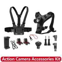 Accessories Kit Motorcycle Chest & Helmet Chin Strap for GoPro Hero 13 12 11 10 9 8 Insta360 SJCAM DJI Osmo Action Camera Phone