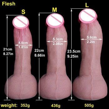Cheap Soft Skin Feel Realistic Thick Dildo Gay Masturbators Silicone Dick Big Suction Cup Penis Anal Plug Sex Toy for Men Women 3