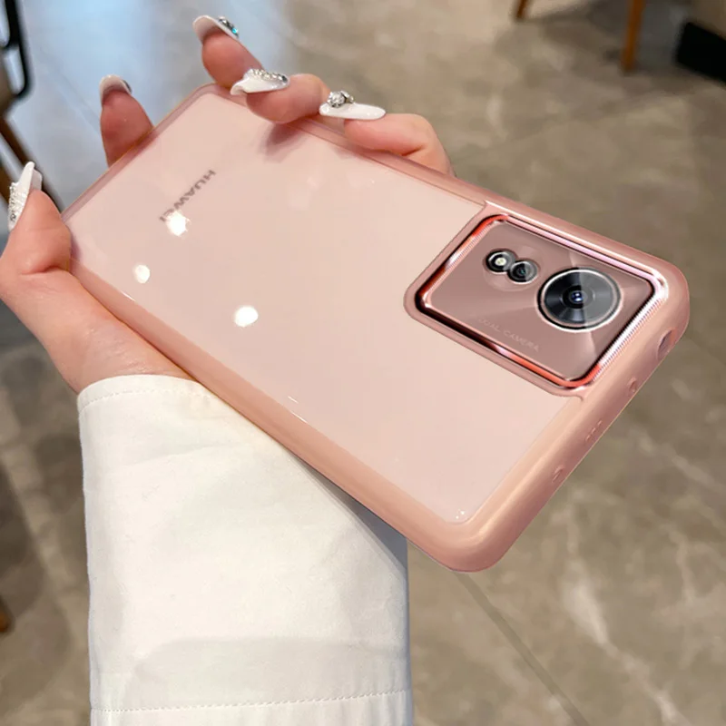 Étui Transparent à cadre mat pour caméra OPPO A78 A77 A57S A17 A54S A53 A16 A72 A77S A92 A96 A55 A54 4G A15 FindX3Lite_voghion.com