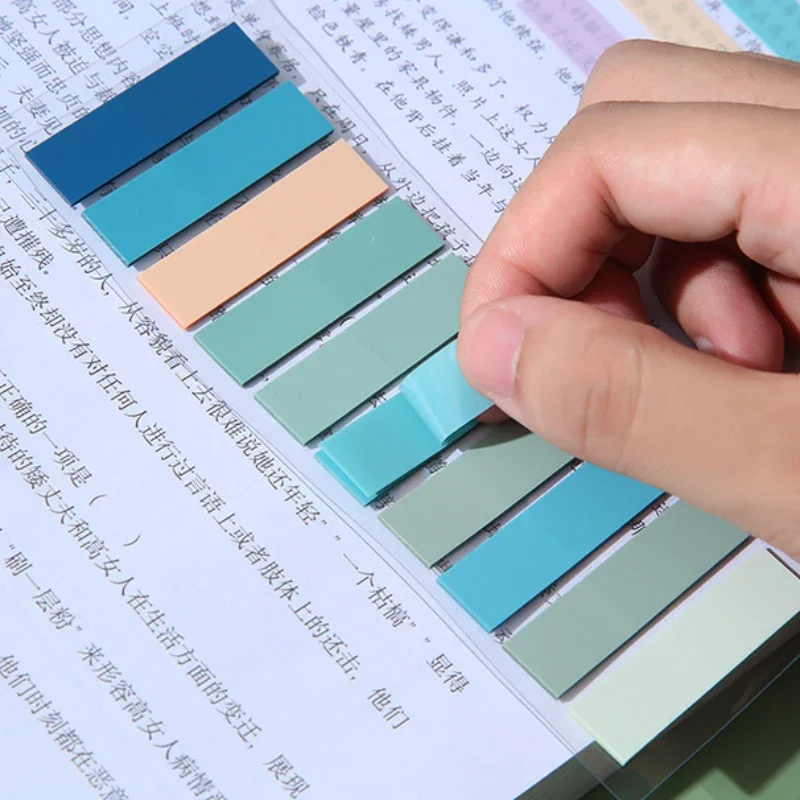 Morandi Color Translucent PET Index Stickers Color Classify Bookmarks Stationery Memo Pad Notebook Key Mark Sticky Notes 200Pcs index sticker notes