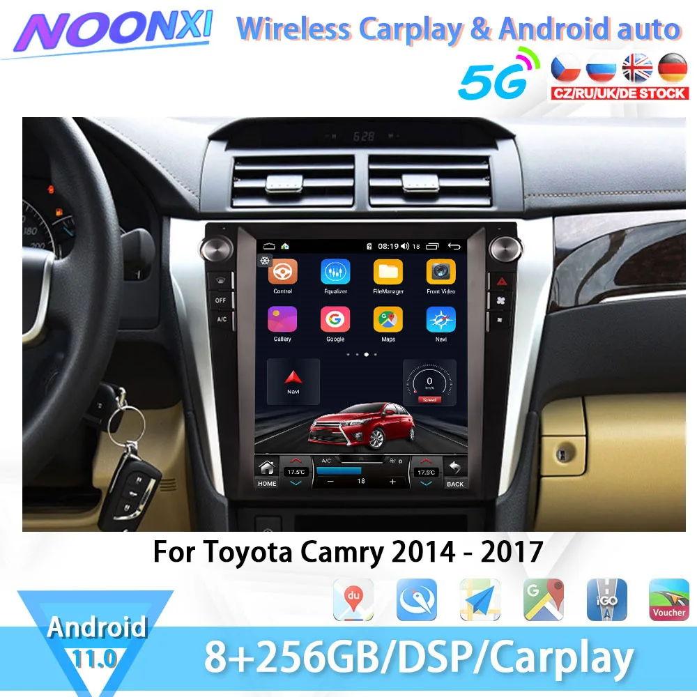 

For Toyota Camry 2014-2017 Car Radio Multimedia Player Stereo Bluetooth GPS Navigation Head Unit Android 11.0 8+256G DVD 2 DIN