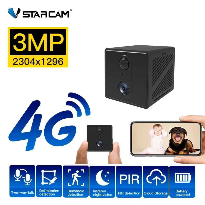 

Vstarcam New Mini UltraSmall 1080p 4G Auto Camera CB75 Car Camera 2MP Security Protection Video Surveillance Remote Monitoring