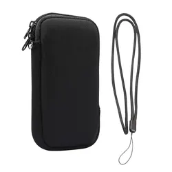 Universal Neoprene Phone Bag with Shockproof Storage and Hanging Rope - 7.2 inch (Black)
