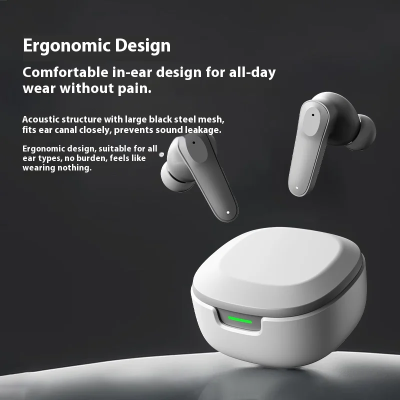 Wireless Bluetooth 5.3 Stereo Earbuds with Mic – ENC Noise Cancelling, Deep Bass, Gaming-Optimized, IPX5 Waterproof