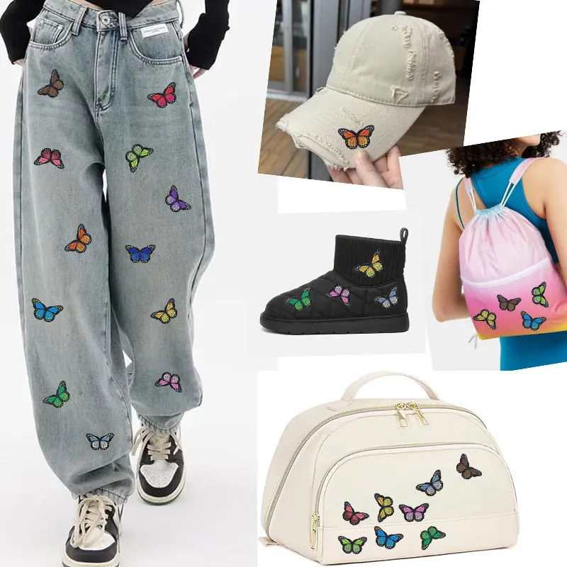 Embroidered Patch 12pcs Embroideried Iron On Patches Daisy Sunflower Bee Butterfly Animal Patch Applique Repair for Jeans Hats Bags Clothing
