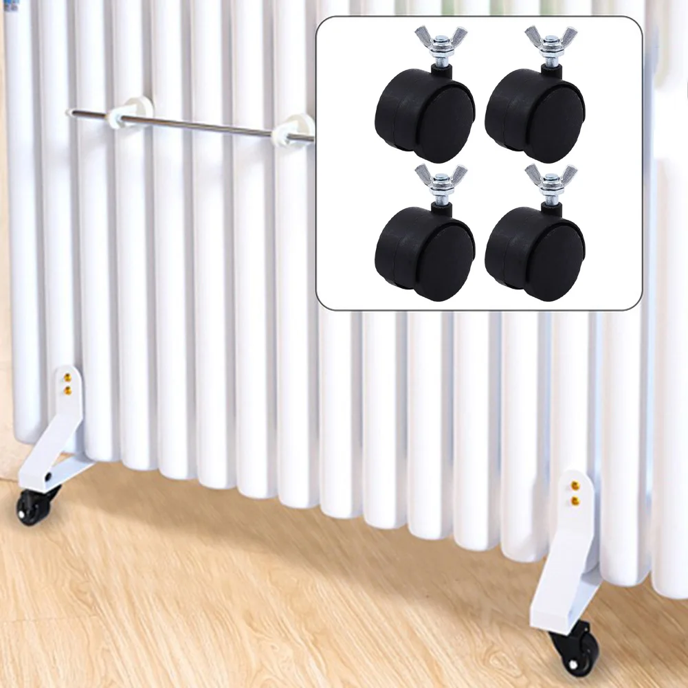 ชุดเปลี่ยนล้อเครื่องทำความร้อน 4 ล้อสำหรับเครื่องทำความร้อนน้ำมันไฟฟ้า เส้นผ่านศูนย์กลาง 15 นิ้ว พร้อมเกลียว 8 มม. พลาสติกและ PU 1