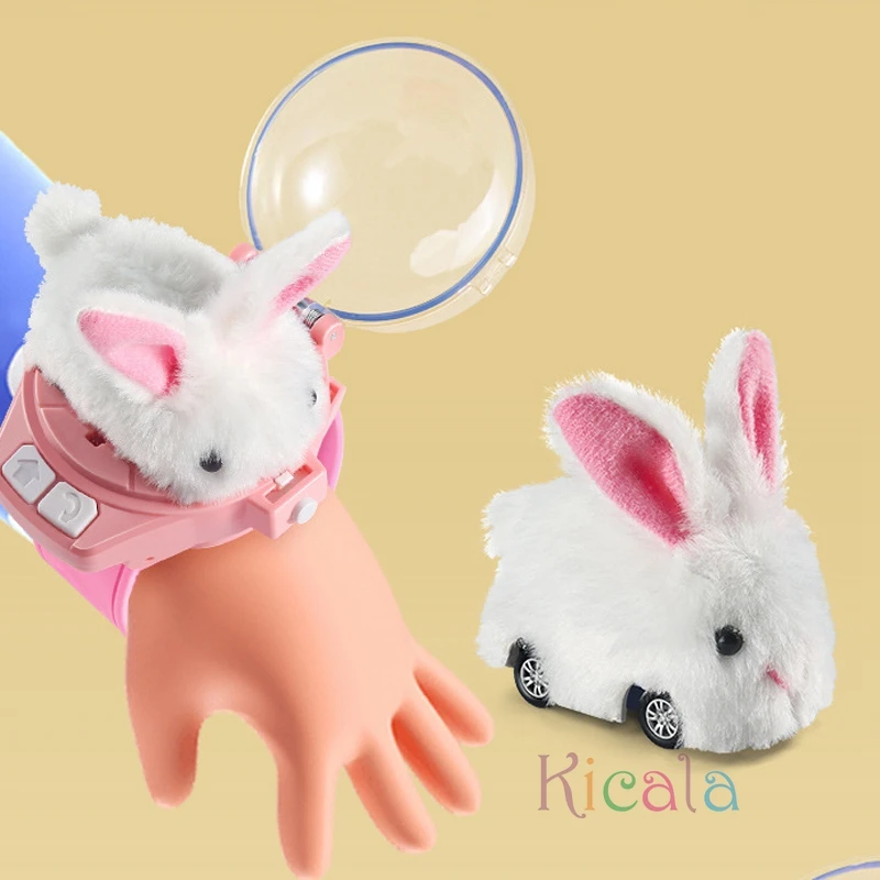 Children RC Car Mini Watch Toys With LED Lights 2.4GHz RC Car Toy Watch Rabbit Crab Racing Toys RC Car Girls Boys Birthday Gift 3