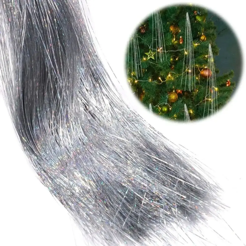Metal Wire Christmas Tree Decor Gold Tinsel Icicle Strands