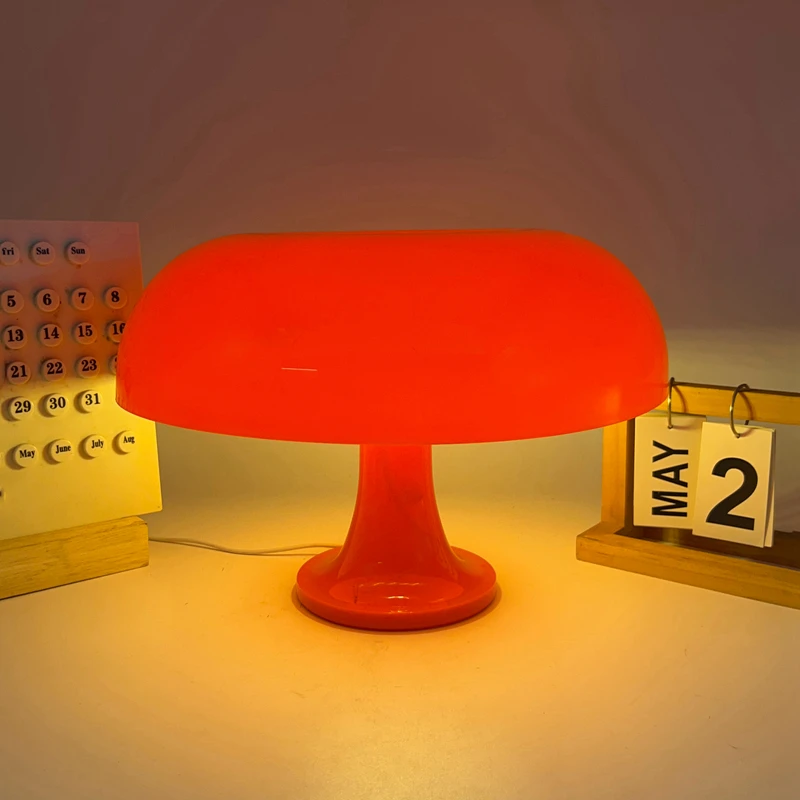 Table Lamp-Mushroom Table Lamp for Interior Plastic Decoration Post Modern Bauhaus Style Creative Design Eye Protection Vanity Lighting
