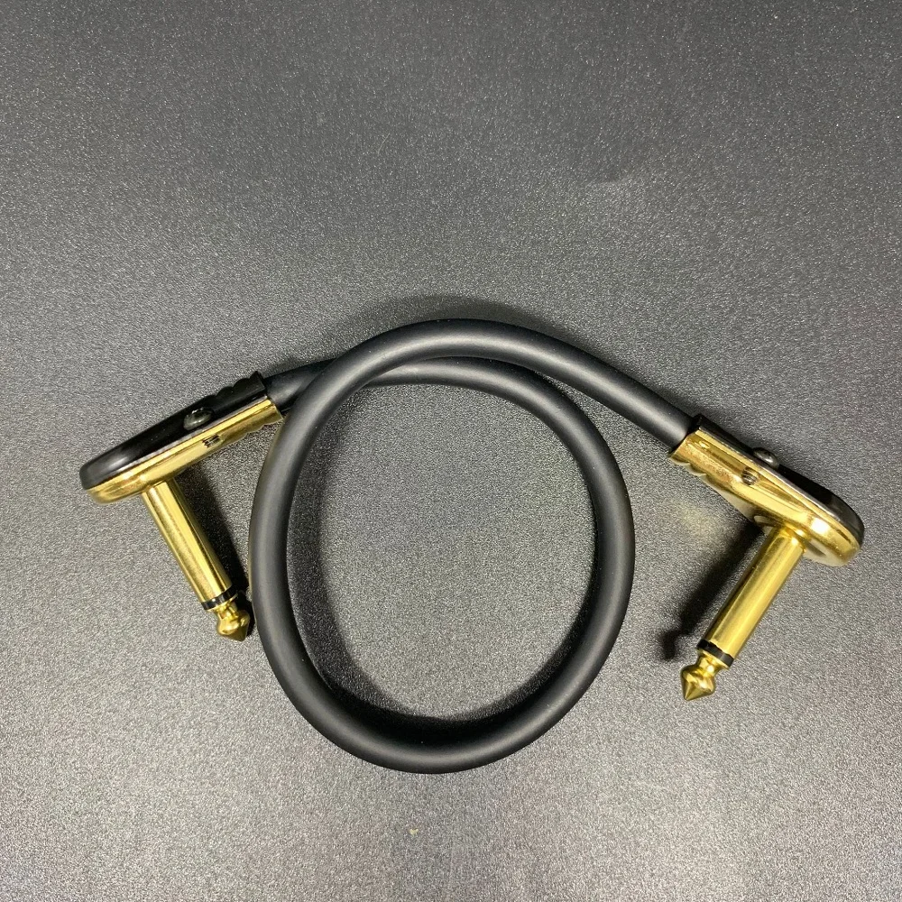 10cm Guitar Audio Cable Right Angle 1/4 Flat Patch Cable Guitar Effect Pedals Anti-noise Clear Sound Neat Cables 3PCS