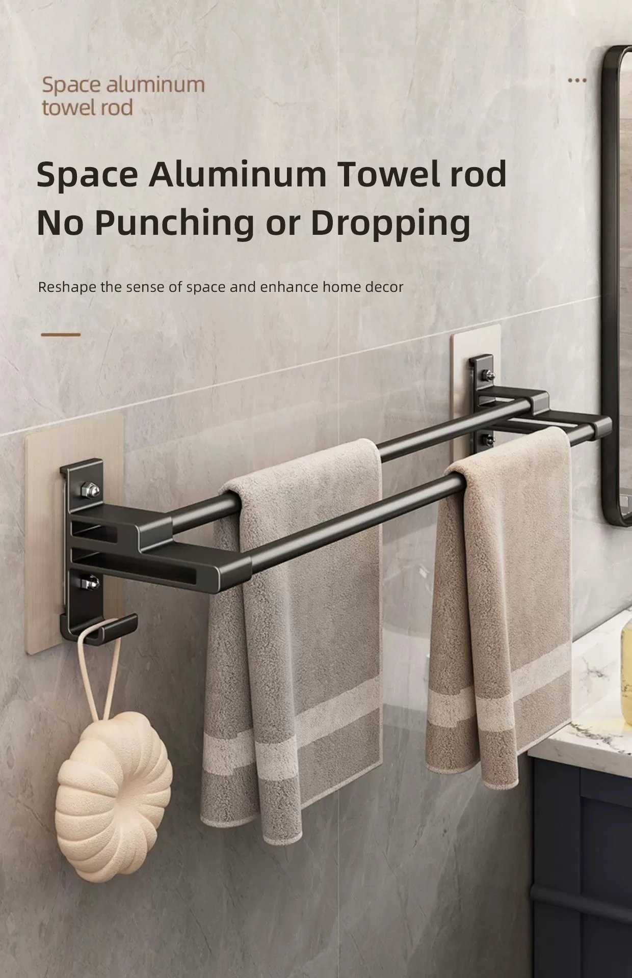Wall Mounted Towel Rack Image 1