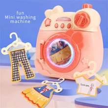 Mini tambor de simulación, lavadora giratoria, efectos de iluminación coloridos, ejercicio, habilidad con las manos del bebé, accesorios de cocina