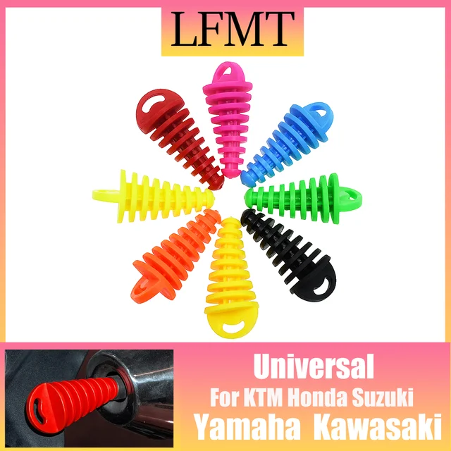 Wash Plug with Streamer for Motorcycle Bike 2 Stroke Rubber Exhaust Silencer Muffler Exhaust Wash Plug 0.6"-1.5"