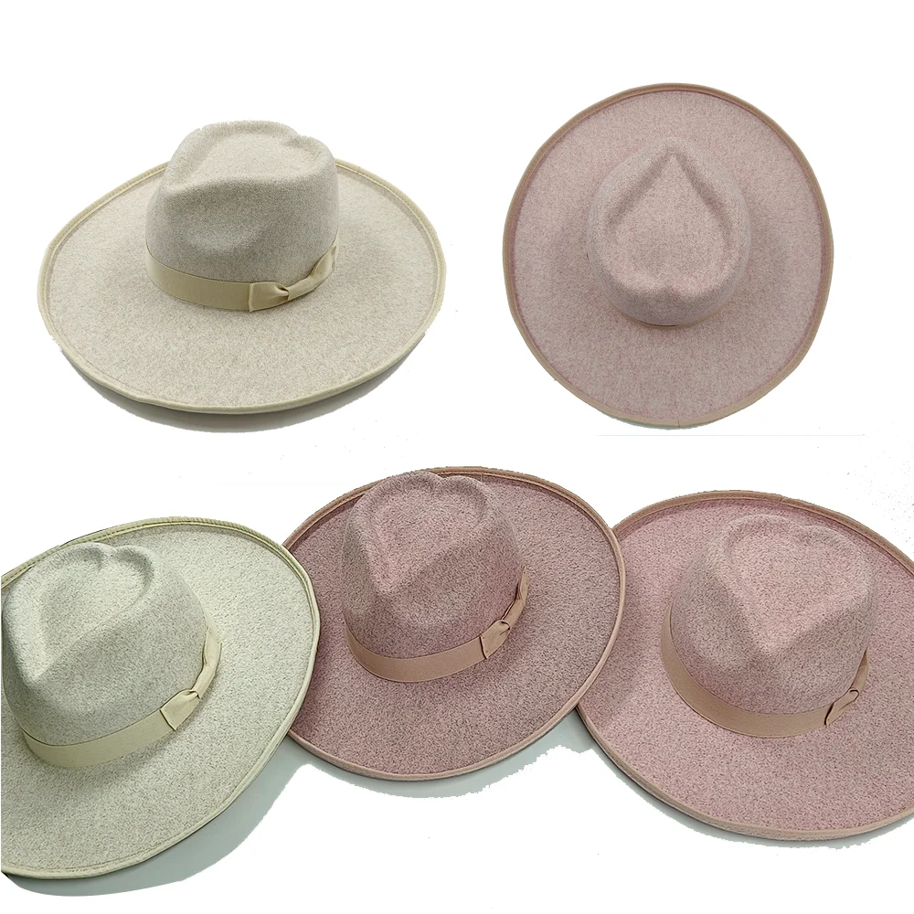 Unisex fedora hat i kunstuld med bred skygge til efterår og vinter_voghion.com