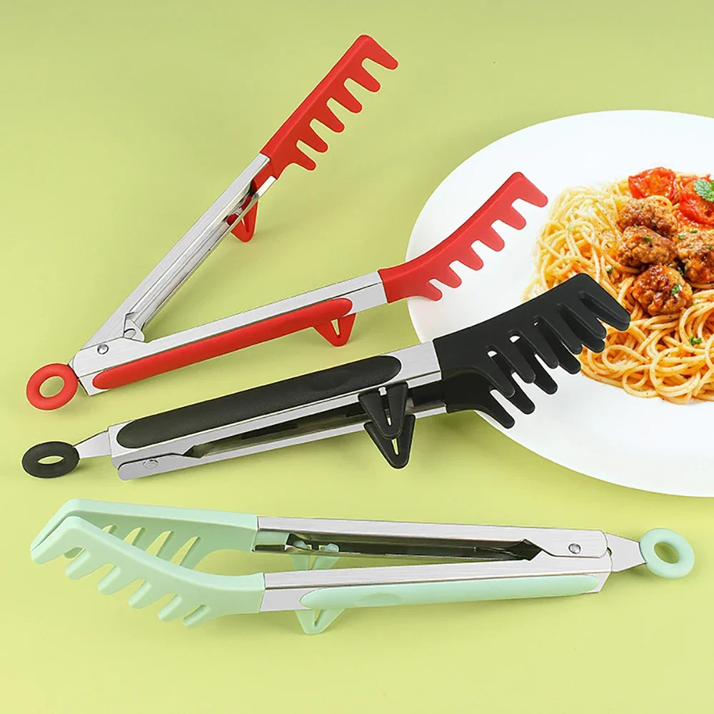 New Silicone Stainless Steel Spaghetti Clip with Silicone Noodle Holder for Household Kitchen Tools and Food Clips