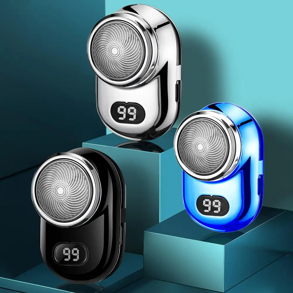 남성용 충전식 전기 면도기, 방수 C 타입, 휴대용 미니 여행용 면도기