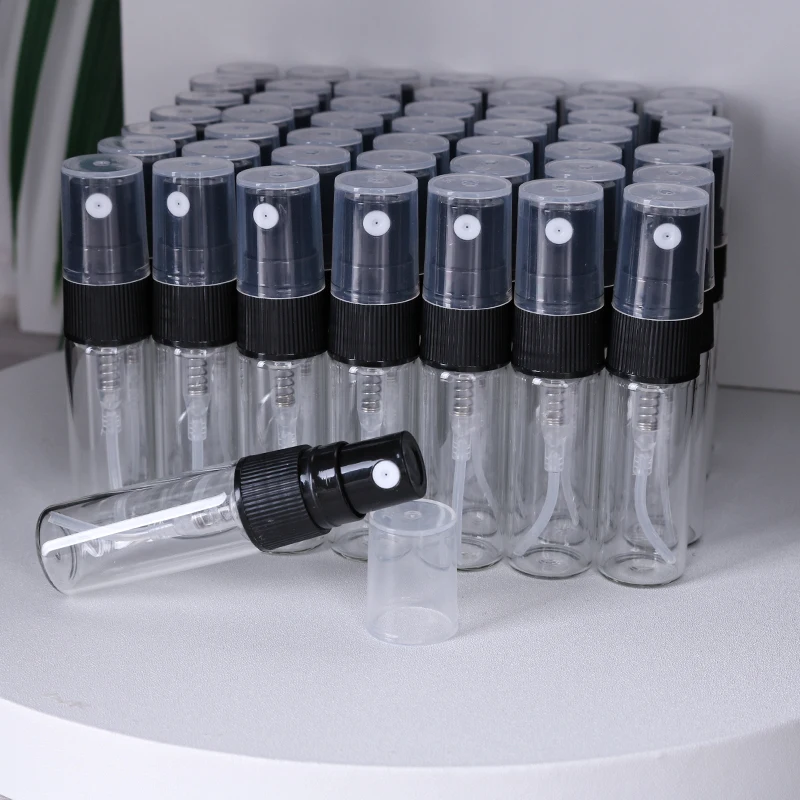 High Quality Mini Glass Perfume Spray Bottles - 3ml Ultra Fine Mist (50 Pack)