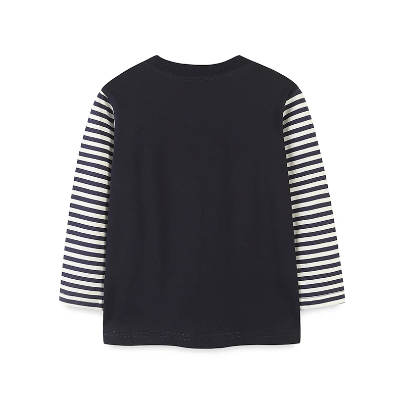 Luminous Children's Clothing 2025 Autum Rocket Long Sleeves Striped T-shirt Cotton Tops Baby Boys Kids Clothes