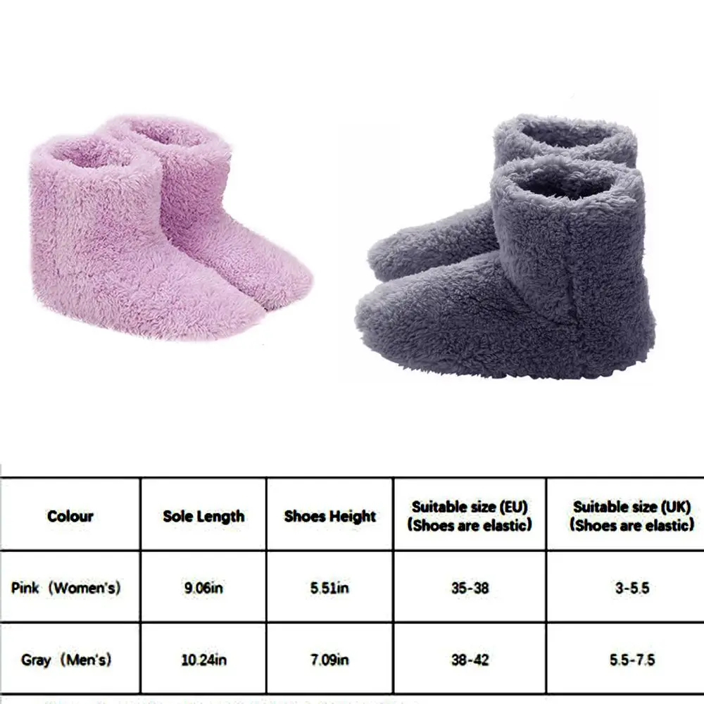 Useful Plush Comfortable USB Charging Foot Warmer Shoes Warm Foot Electric Heated Shoes Winter Warming Slipper 6