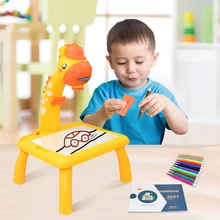 

Kids Mini Led Art Drawing Table Toy Set with Box Projector Painting for Kid Small Drawing Board Desk Educational Toys Gifts