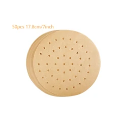 Pack of 50 Oil-Proof Parchment Steamer Liners for Air Fryers and Baking (Round  50pcs  S)