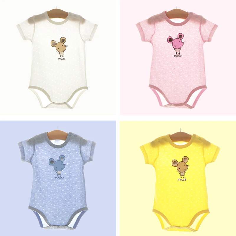 6M-5T 2pcs Baby Boy Girl Short Sleeve Bodysuit Bebes Summer Thin Breathable Cotton Pajamas Kid Jumpsuit Overall Chil