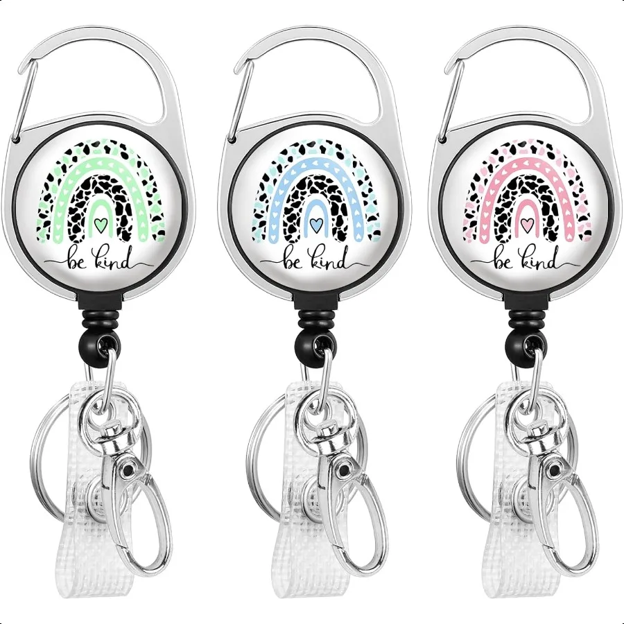 Rainbow Badge Reels Retractable ID Holder Set