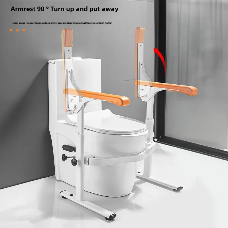 Disability Assistance Equipment Toilet Armrest,Elderly Mobility Aids Help Safety Handrail,Anti Slip Foldable Toilet Seat Bracket 3
