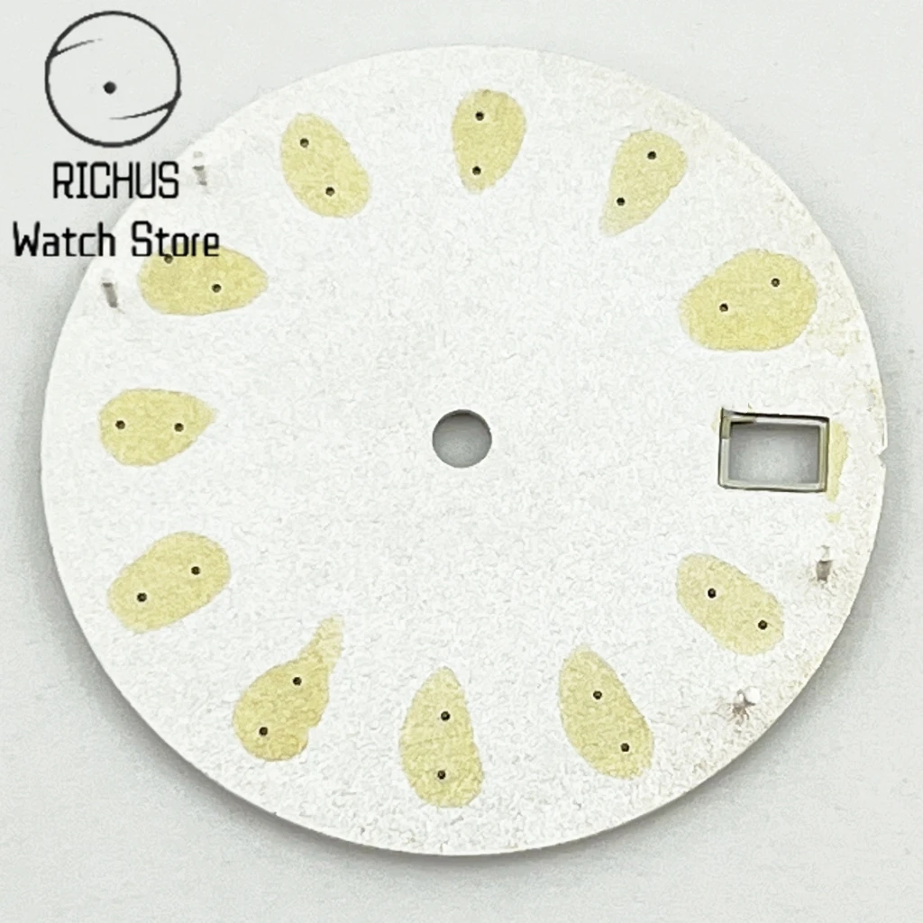 NH35 29mm Dial Sterile Watch Dial Green Luminous Automatic Movement Watch Assembly Parts Fit NH35 3/3.8 O'clock Crown