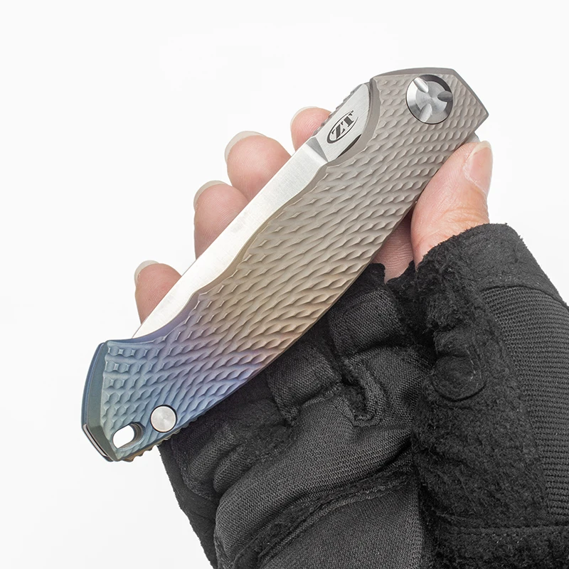 

ZT0454 Folding Knife Personalized Titanium Handle Beautiful S35VN Blade Outdoor Equipment Tactical Survival Tools Pocket EDC