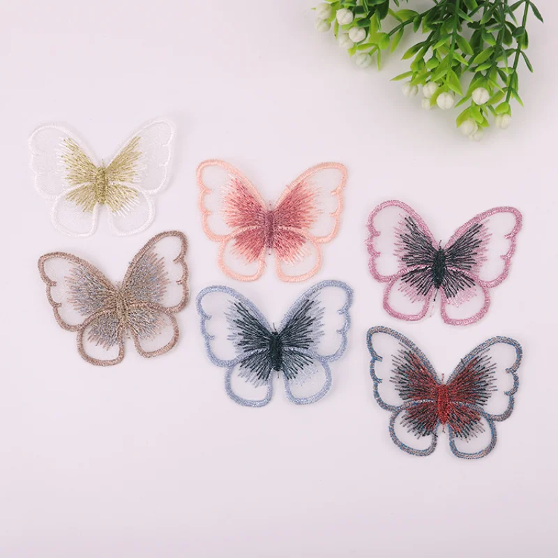 Multicolor Butterfly Iron On Embroidered Patches On Kids Clothes DIY Patch  Applique Stickers On Jeans Badges Hook Loop Patches