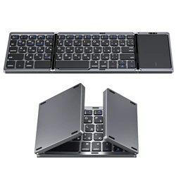 Compact Foldable Bluetooth Keyboard with Russian Layout and Touchpad (Russia layout)