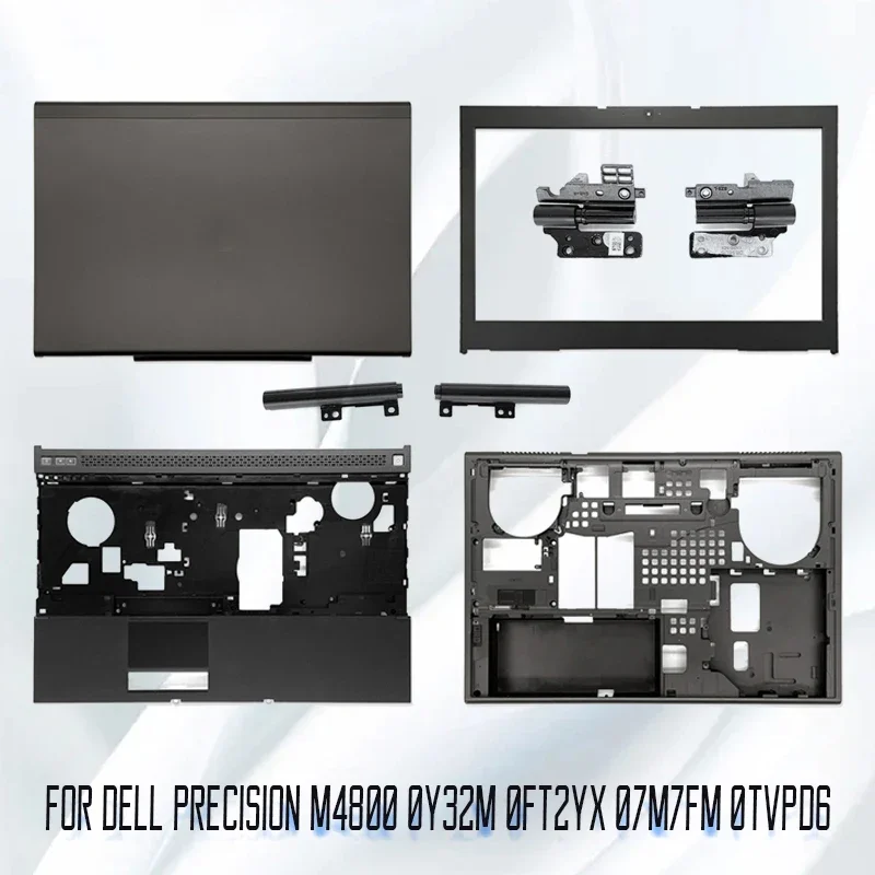 

NEW Laptop LCD Back Cover/Front bezel/Hinges/Palmrest/Bottom Case For Dell Precision M4800 0Y32M 0FT2YX 07M7FM 0TVPD6