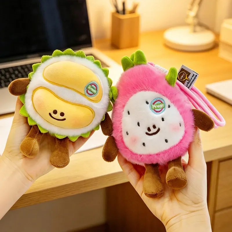 귀여운 과일 플러시 백팩 펜던트 카와이 봉제 음식 인형 망고 바나나 키위 두리안 용과 부드러운 솜털 플러시 인형 선물
