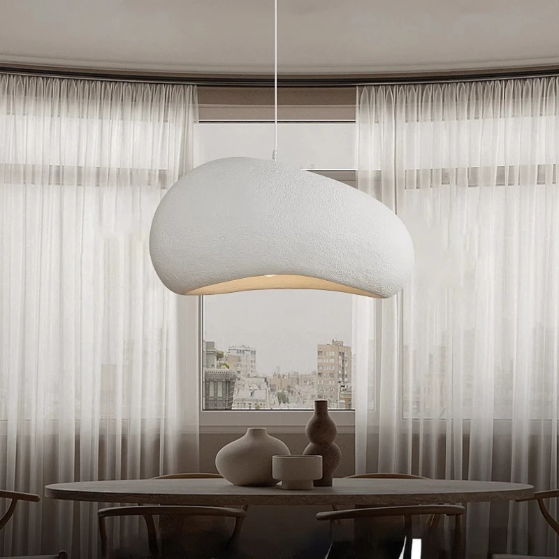 

Nordic Wabi Sabi Wind Chandeliers LED E27 Resin Pendant Lamps Designer Berey Hat Suspension Lights Living Room Lighting Fixtures