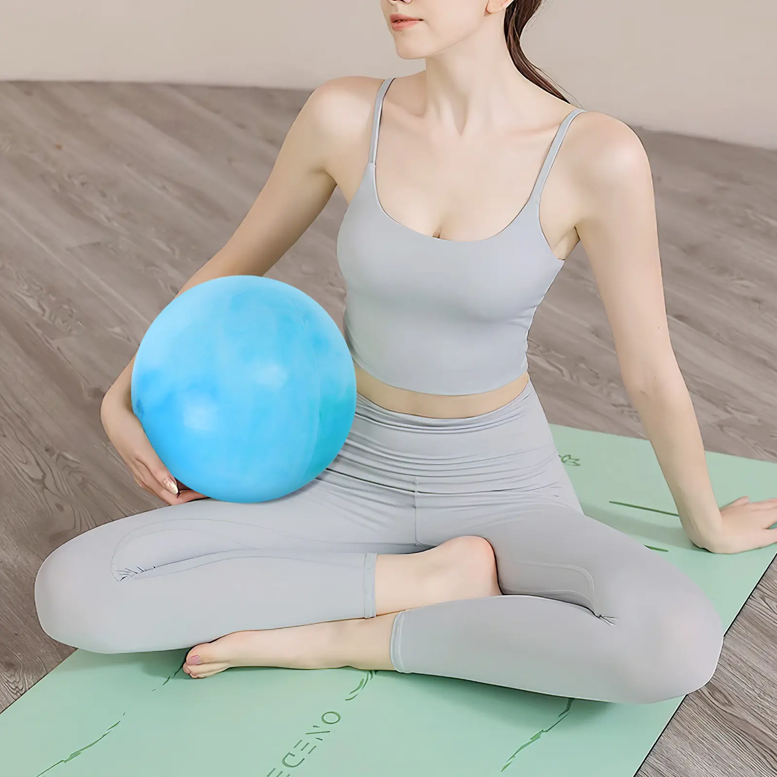 2Pcs 요가 공 작은 필라테스 풍선형 휴대용 피트니스 운동 공 해변 수영장 운..