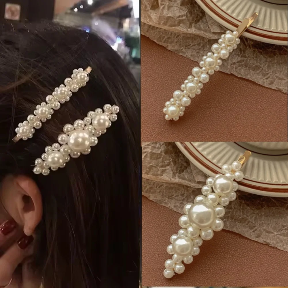 Handgemachte Perlen Haarspangen Pin für Frauen Mode geometrische Blume Haarspangen Kopfbedeckung Mädchen süße Haarnadeln Haar-Accessoire