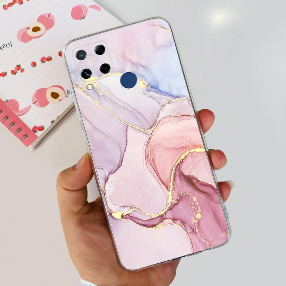 Fashion Marble Butterfly Flower Soft TPU Phone Case Silicone Cover