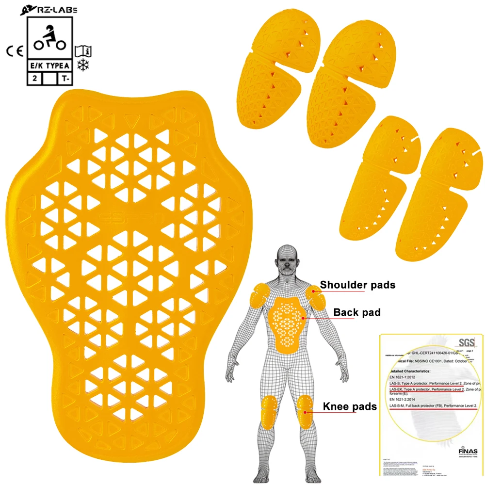 Motorcycle Protective Gear CE Level 2 Certified Jacket Back Protector Thick Elasticity Rider Armor Chest Spine Pad Safety Riding