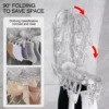 Clothes Drying Rack Laundry Foldable Drip Hanger with 9 Clips, Wall Mounted Suction Cup Clothespins for Socks Gloves Towels 2