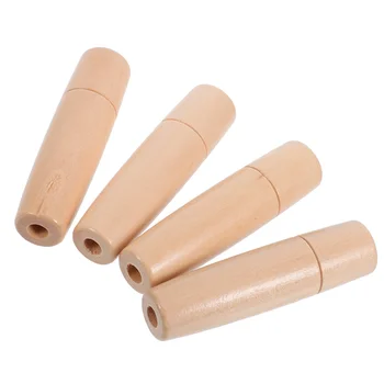 Mangos de Madera Barnizada de Repuesto para Cepillo de Barbacoa, Espátula y Herramientas de Parrilla - 4 Uds.