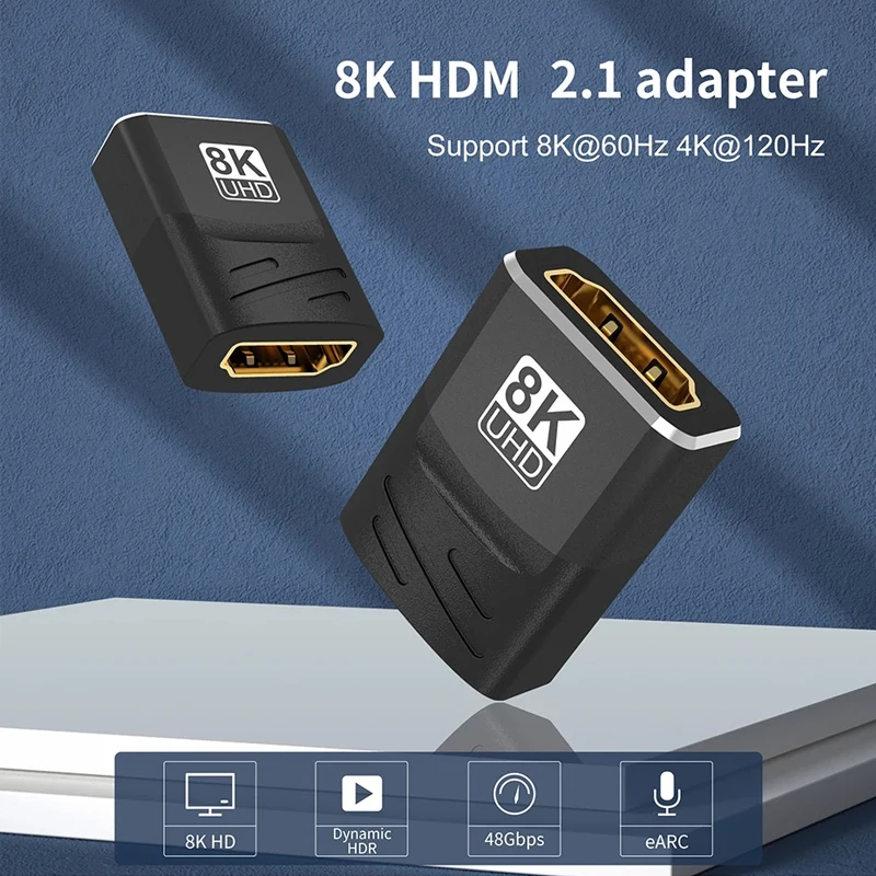 hdmi adapter cable 8K HDMI 2.1 Extender Female To Female HDMI-Compatible for Laptop PC TV PS3 PS4 Monitor HDMI Cable Extension Adapter Connector