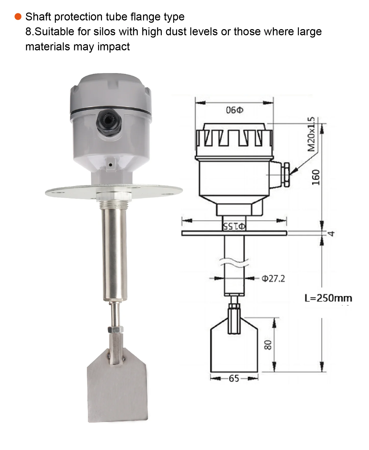 Rotary Paddle Level Switch 24V 110V 220V Powder Hopper Silo Bin Level Sensor Sol