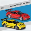 Welly 1:24 Porsche 911 GT3 RS Alloy Sports Car Model Diecast Metal Track Racing Vehicles Car Model Simulation Childrens Toy Gift 1