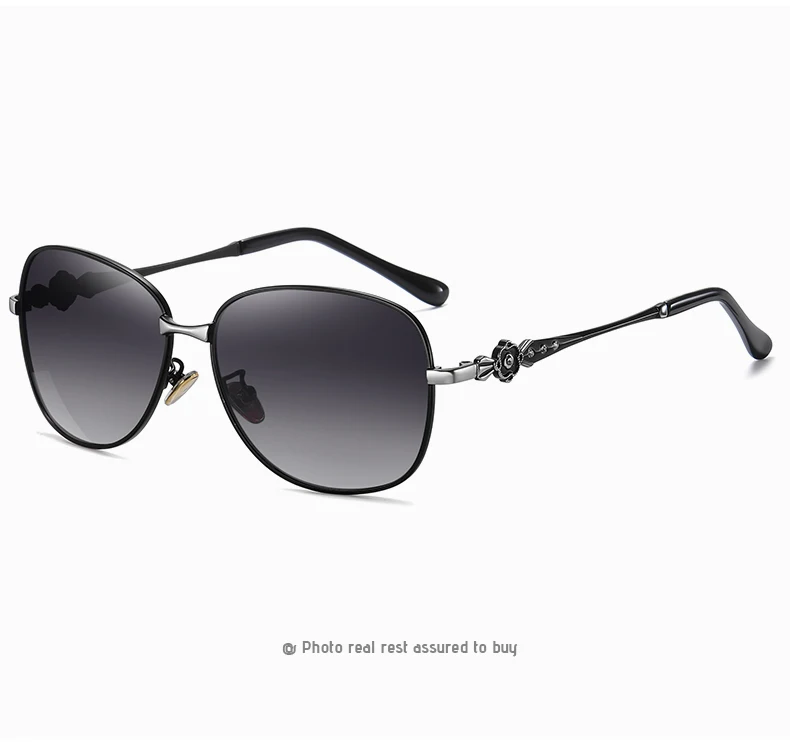 LIOUMO Neue Trend-Damen-Sonnenbrille, polarisiert, modisch, großer Rahmen, Diamant-Metallbrille, weibliche Farbverlaufsbrille, UV400, zonnebril dames – Detail 16