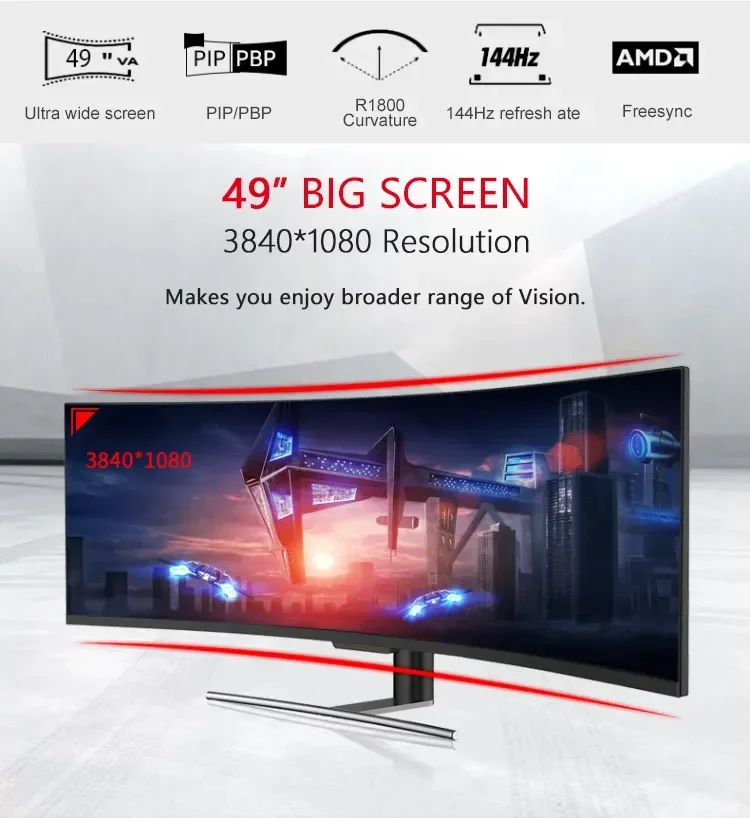 ̵ ũ LCD ̹ , PC ǻ ʱ 49 ġ Ŀ ̹ , 144Hz 4K Hdr400 