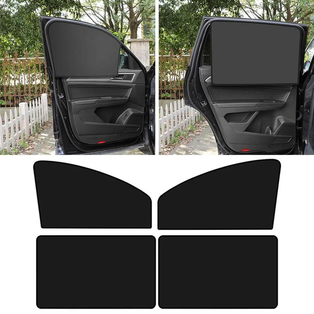 

4-piece Set NEW Universal Car Sunshade Window Magnetic Suction Sunshade Heat Insulation Cloth Cover Sunshade Car Side Sunshade